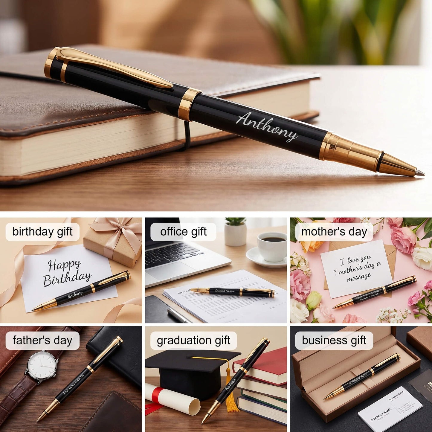 Ancolo Personalized Business Pens-Custom your Name or Message, Gift pens