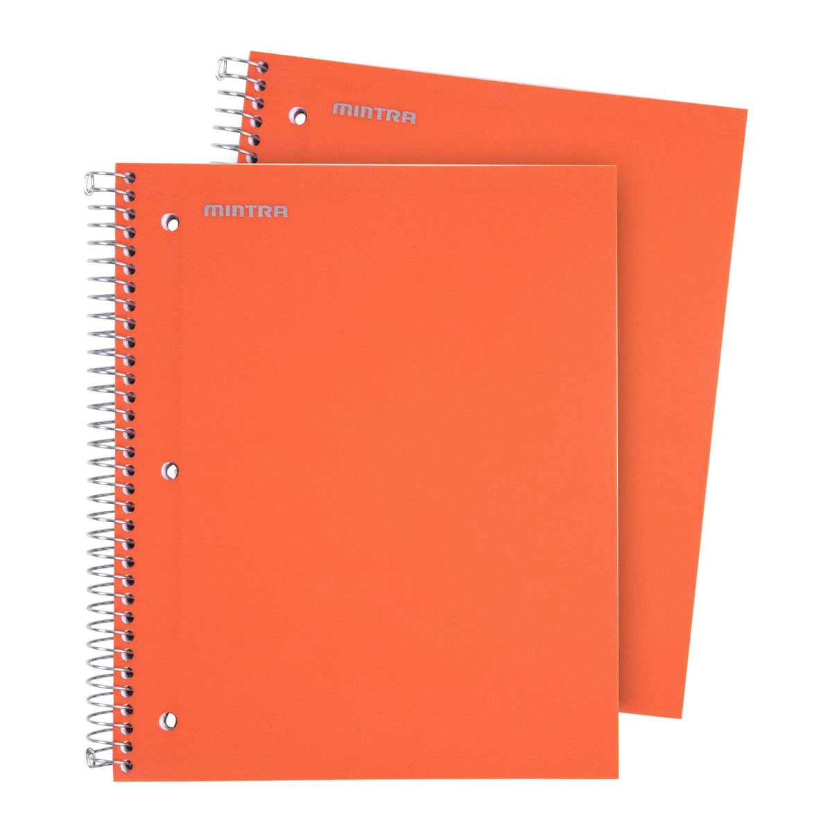 Mintra Office Durable Spiral Notebooks, 3 Subject (Orange, College Ruled 2pk)