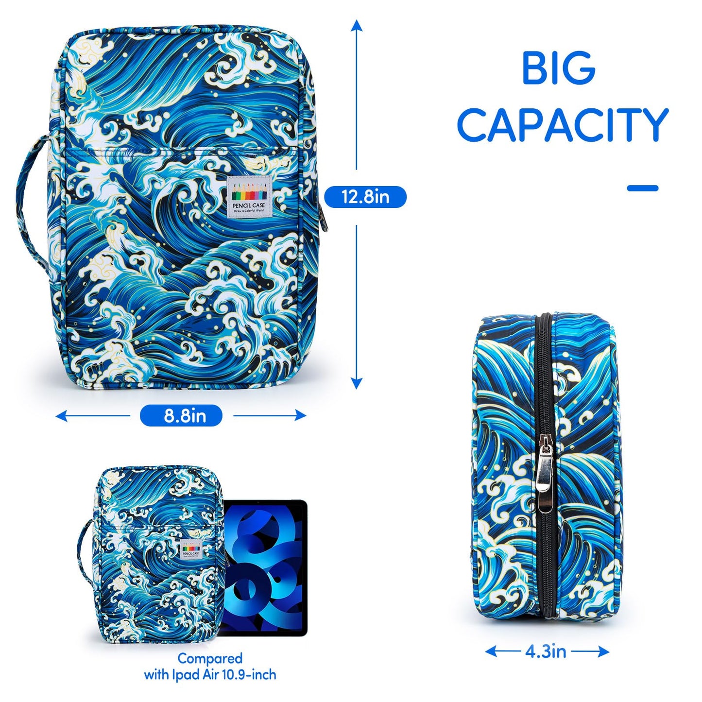 YOUSHARES 300 Slots Color Pencil Case - Pen Case Organizer with Handy Wrap & Zipper, Multilayer