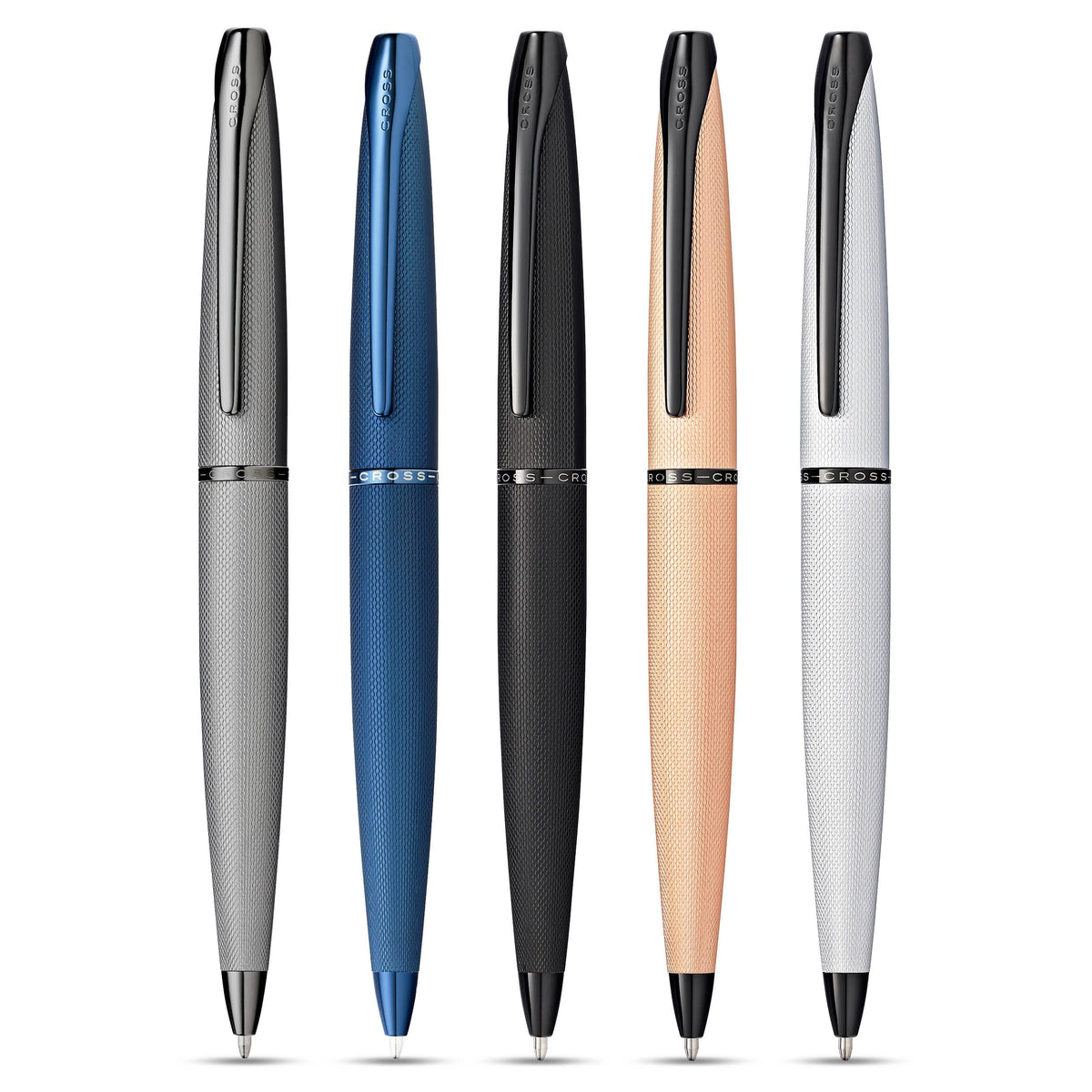 Cross ATX Sandblasted Chrome Ballpoint Pen, Medium Point, Black Ink