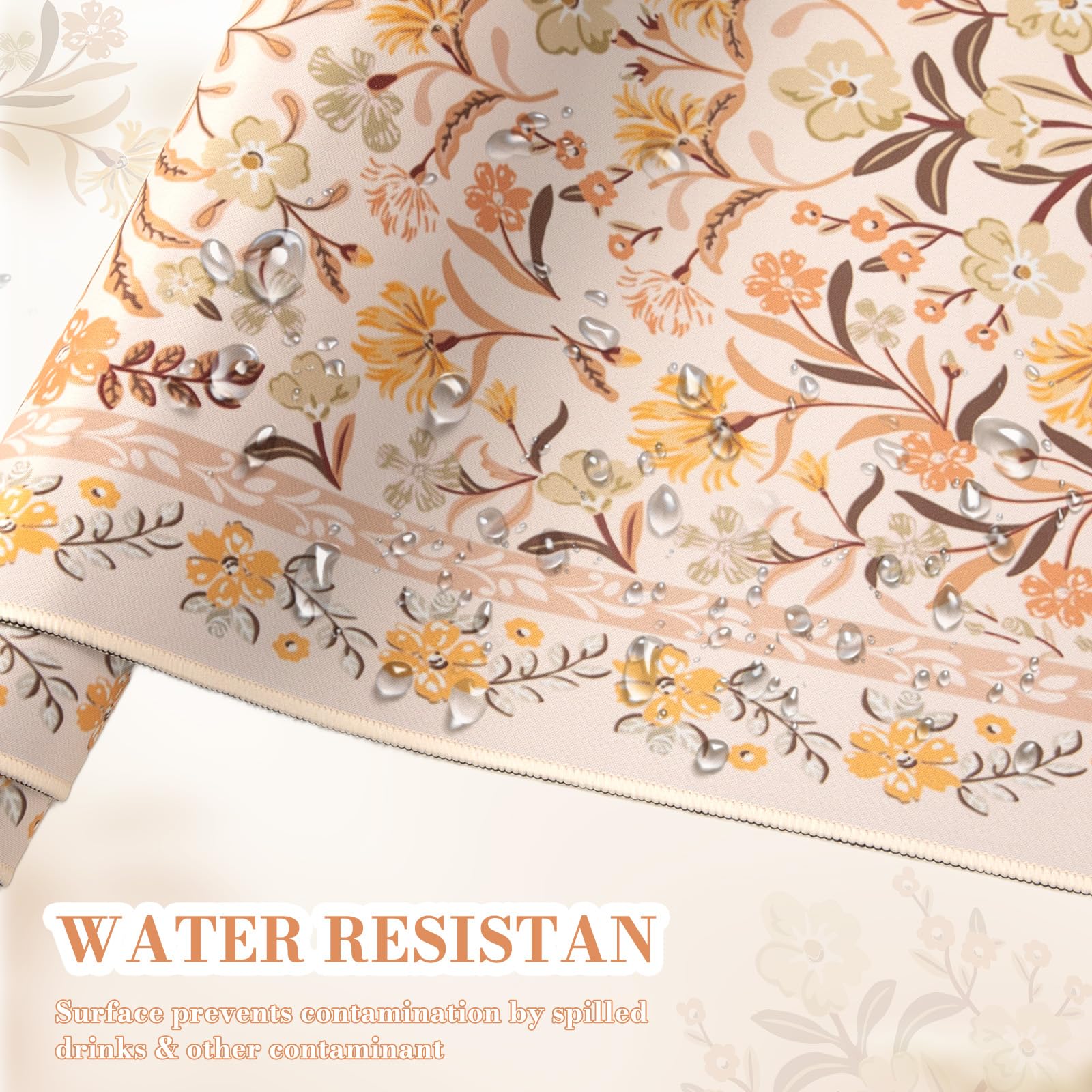 iCasso Desk Matt for Desktop, Cute Desk Pad Mat,35.4x15.7in,Yellow Floral