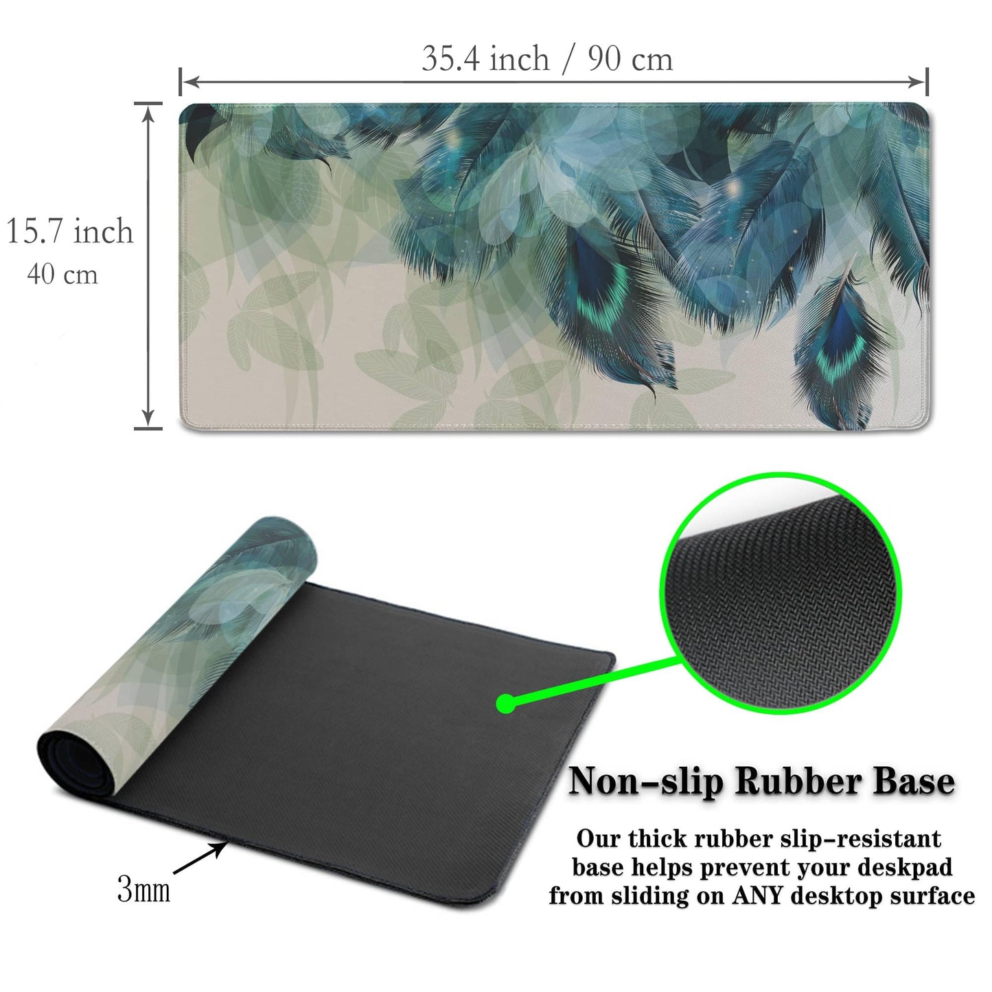 Samgula Gaming Mouse Pad Navy Desk Mat Large Desk Pads Mens Office Accessories Pad for Table