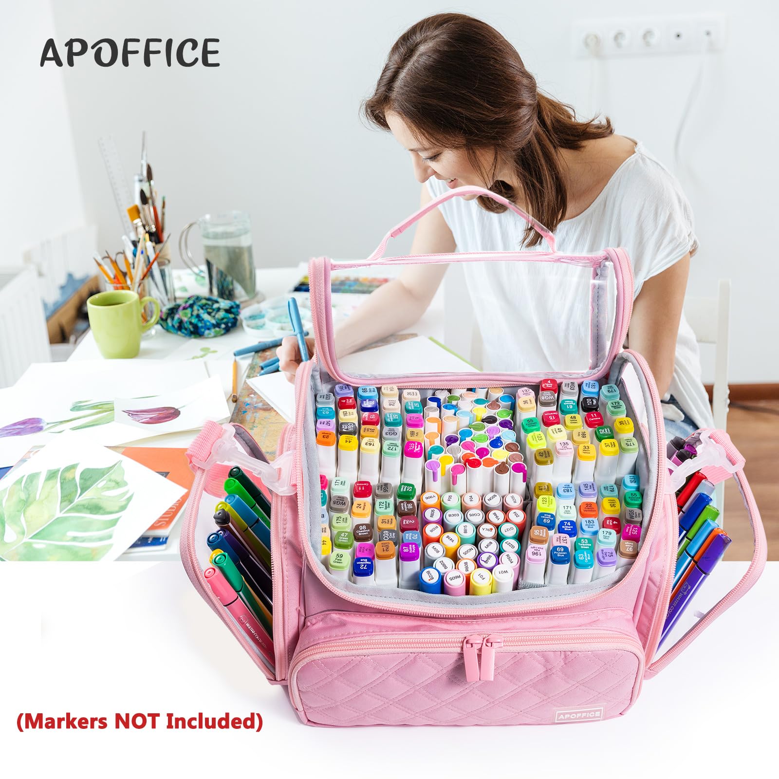APOFFICE Large Marker Case for 150-200 Markers, Marker Organizer Bag