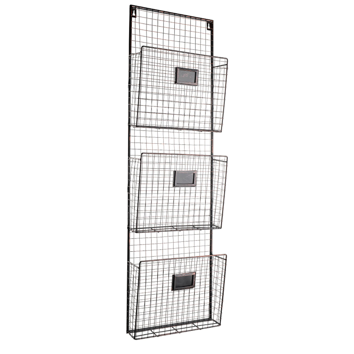 Three Tier Wall File Holder – Durable Copper Metal Rack with Spacious Slots for Easy Organization