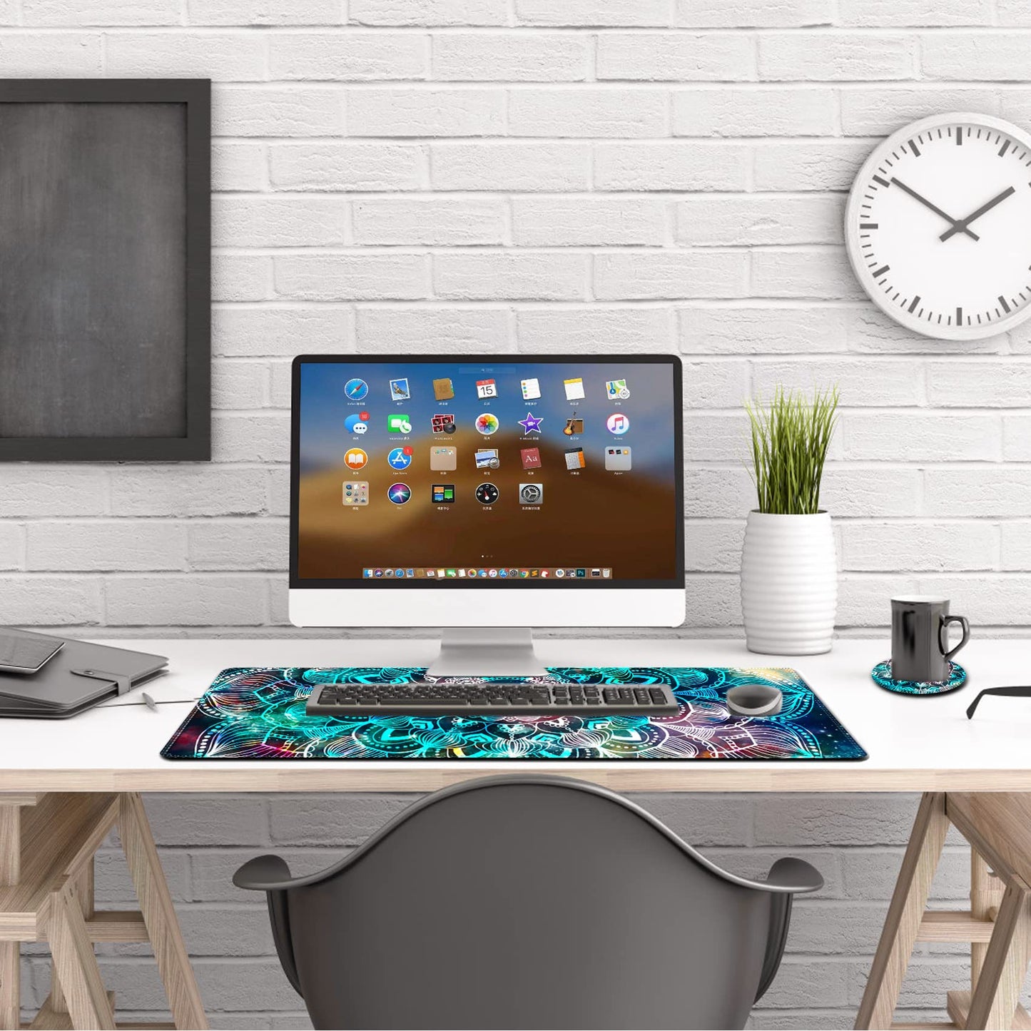 AIMSA Large Gaming Mouse Pad, XXL Keyboard Mouse Mat Extended Desk Pad with Stitched Edges, Durable