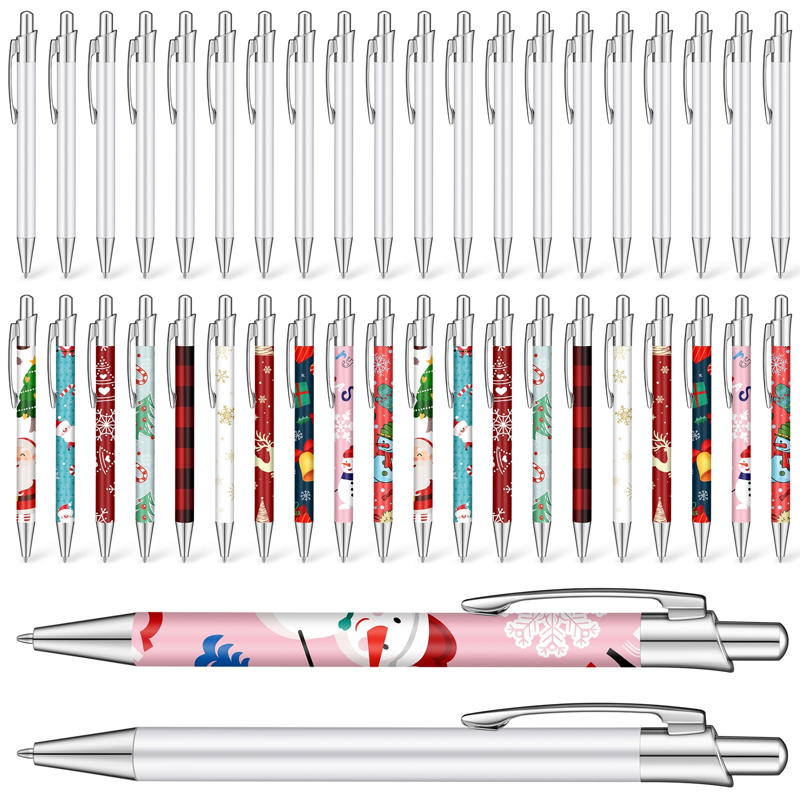 Yexiya 20 Pcs Sublimation Pens Blank White Aluminum Ballpoint with Clip