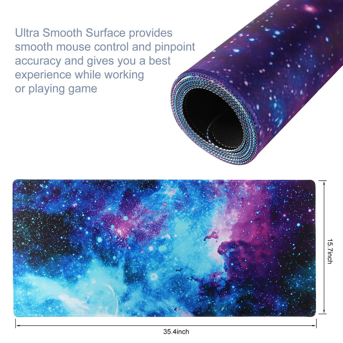 Extended Gaming Mouse Pad Mat Large Desk Mat Non Slip Rubber Base Computer Desktop Laptop Keyboard