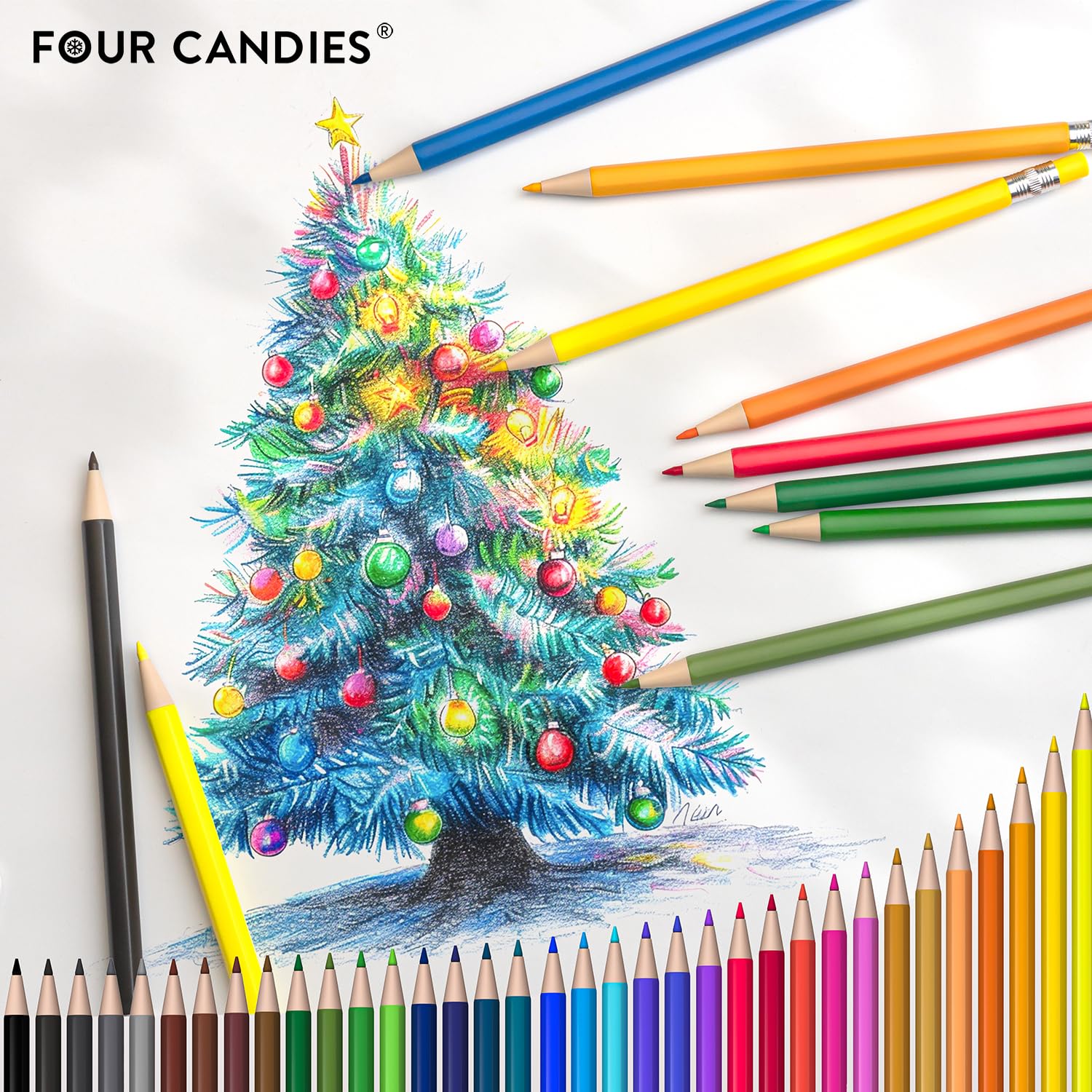Four Candies 2.6MM Erasable Mechanical Colored Pencils with Sharpener 36PCS