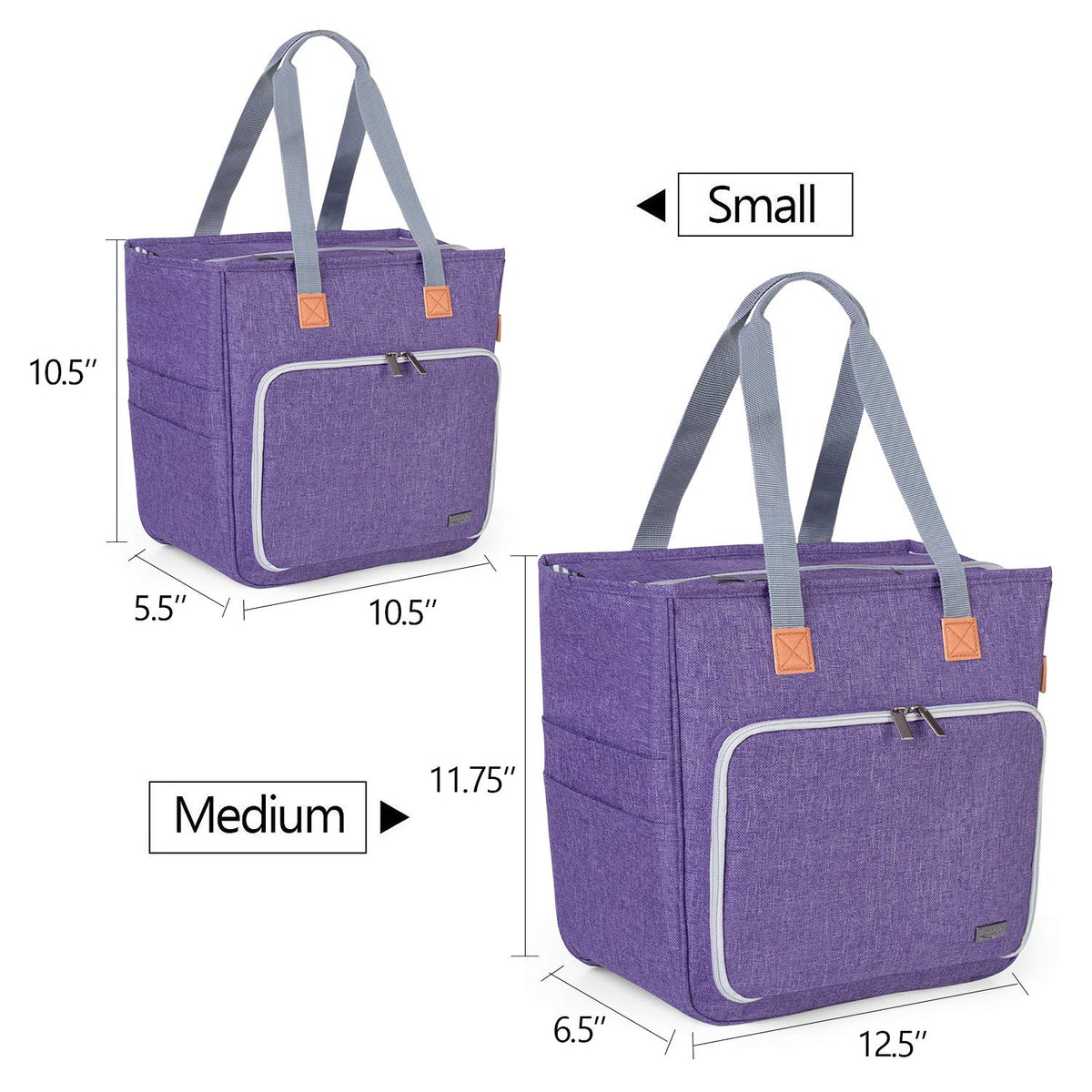 LUXJA Knitting Yarn Storage Tote Bag, Purple