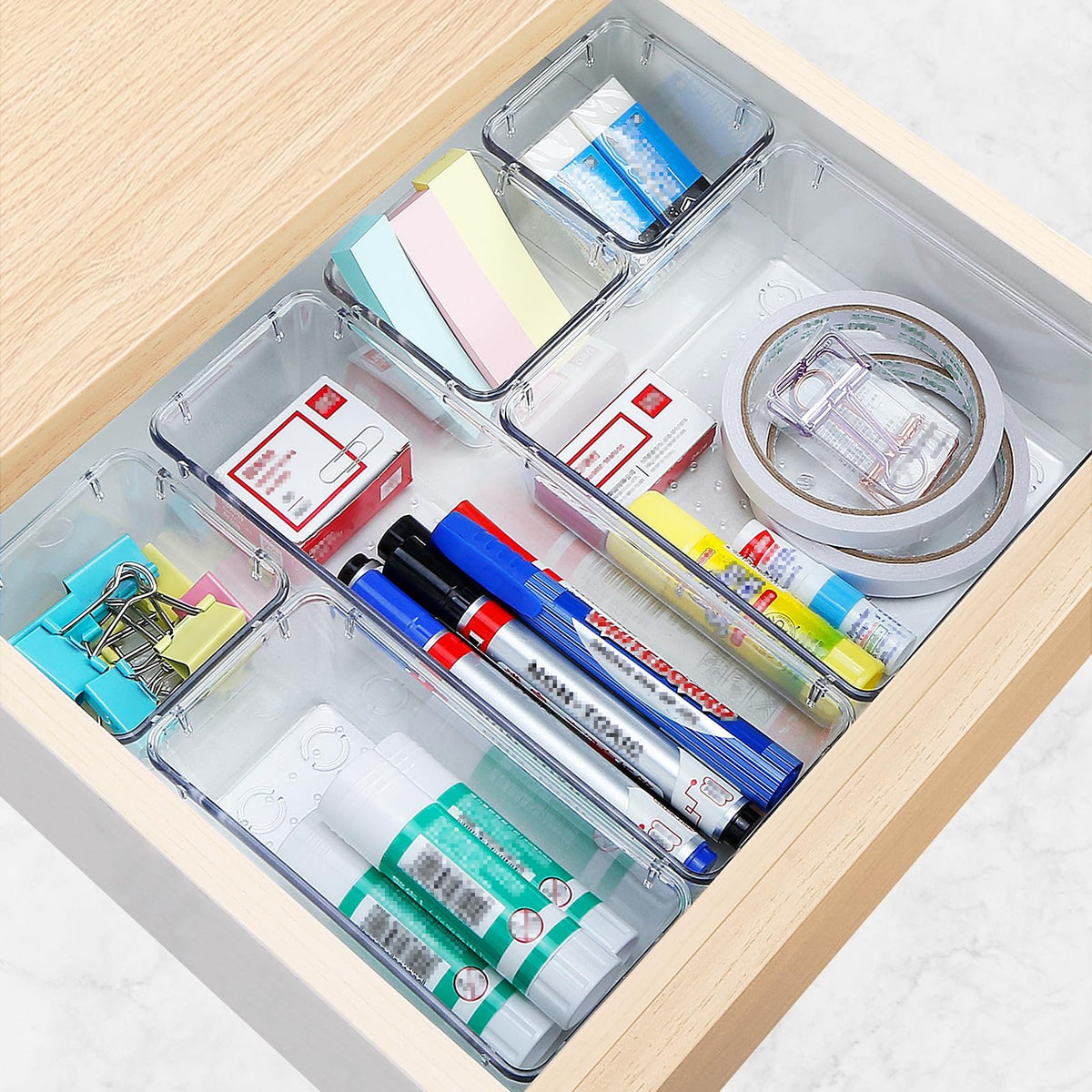 23 PCS Drawer Organizer Set, 5 Size Bathroom and kitchen organizer Trays