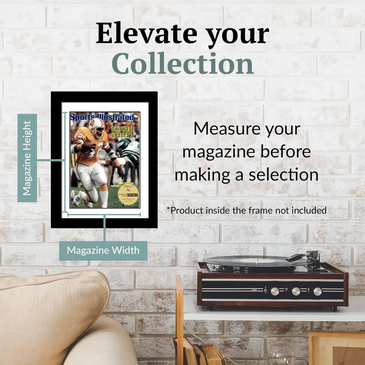 Creative Picture Frames 8 x 10.75 Magazine Frame with Full-Strength Glass, Holds Up To A 1/4" Thick