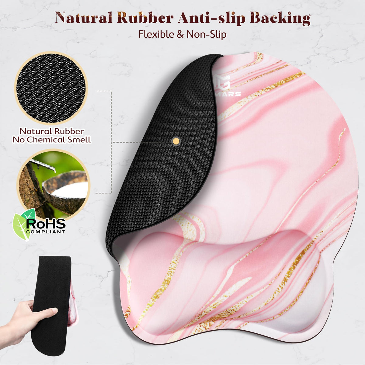 Gimars Ergonomic Mouse Pad Wrist Support, Upgrade Enlarge Superfine Fibre Soft Smooth Keyboard