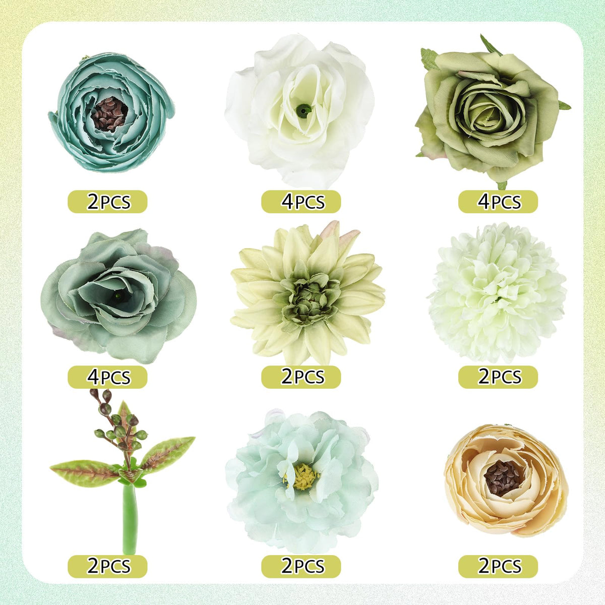BBTO 24 Pcs First Day Flower Pen Ballpoint with Flower Top, Forest