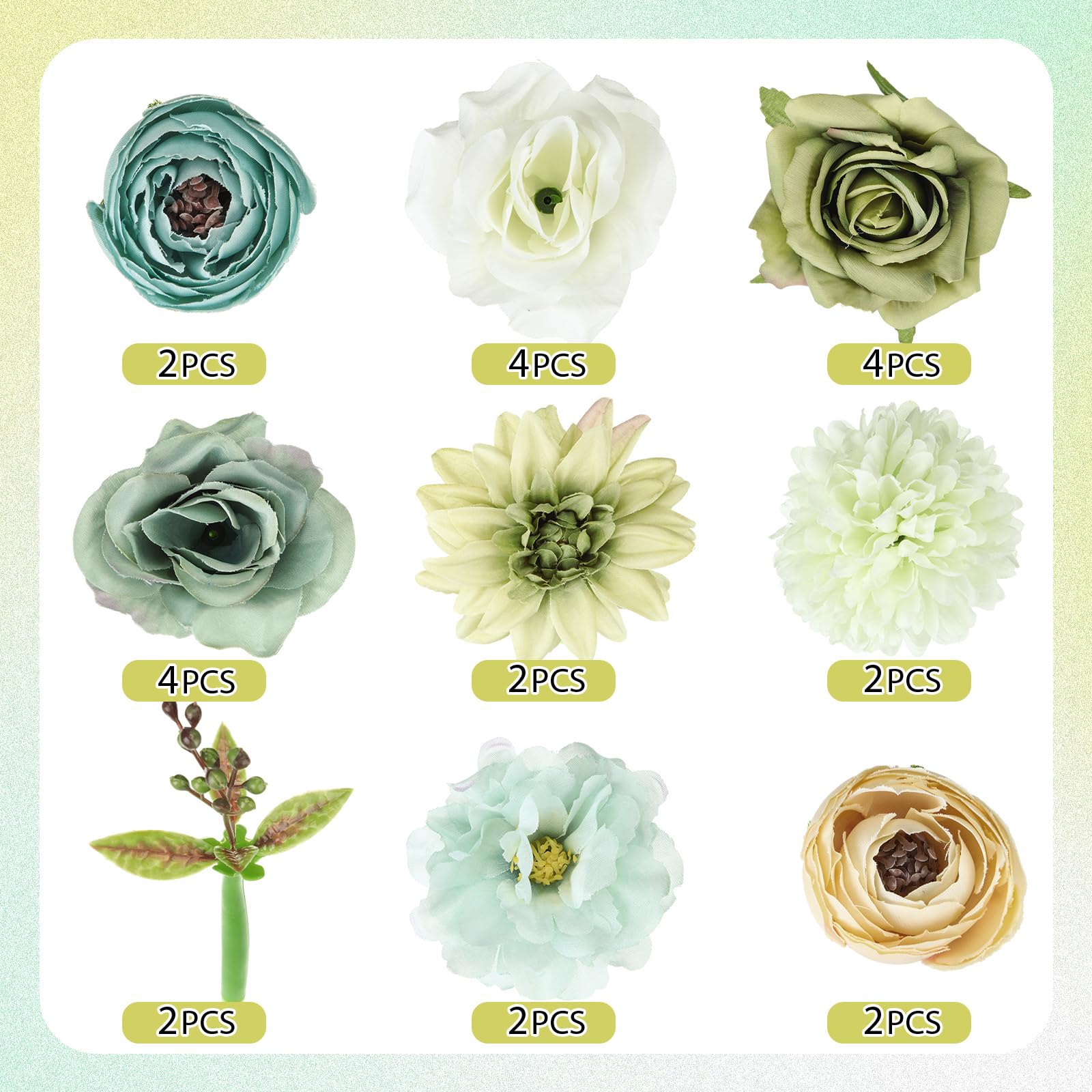 BBTO 24 Pcs First Day Flower Pen Ballpoint with Flower Top, Forest