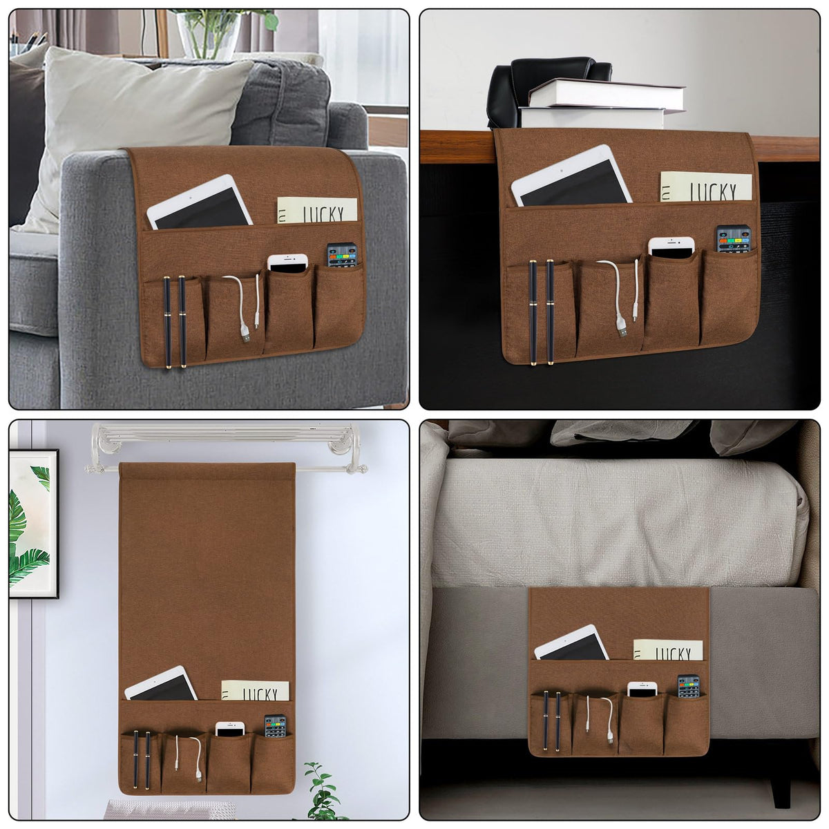 Remote Control Holders for Armchairs, Couch Caddy, Featuring Non-Slip Bases