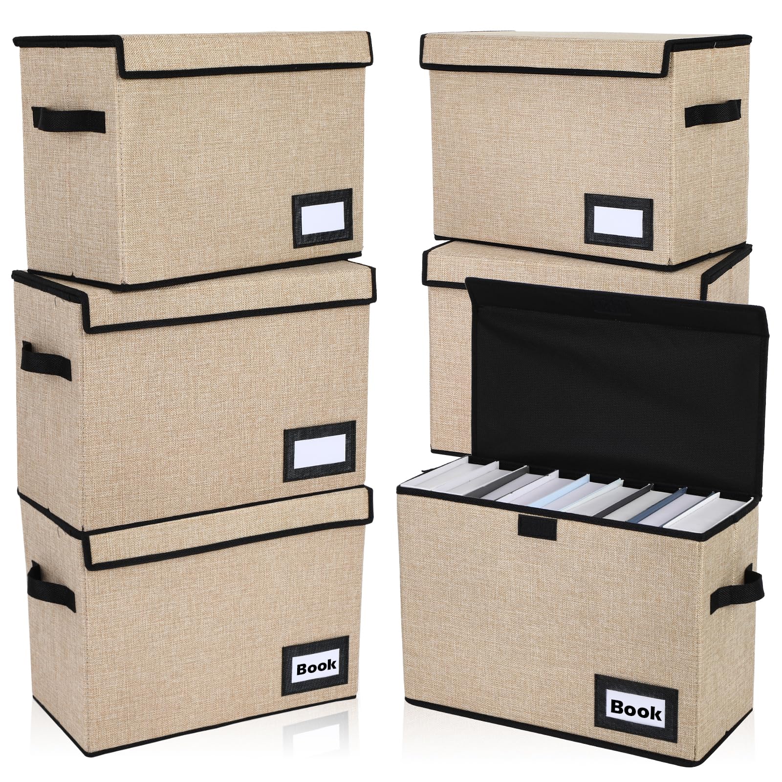 Chuangdi 6 Pcs Comic Book Storage Boxes,Beige