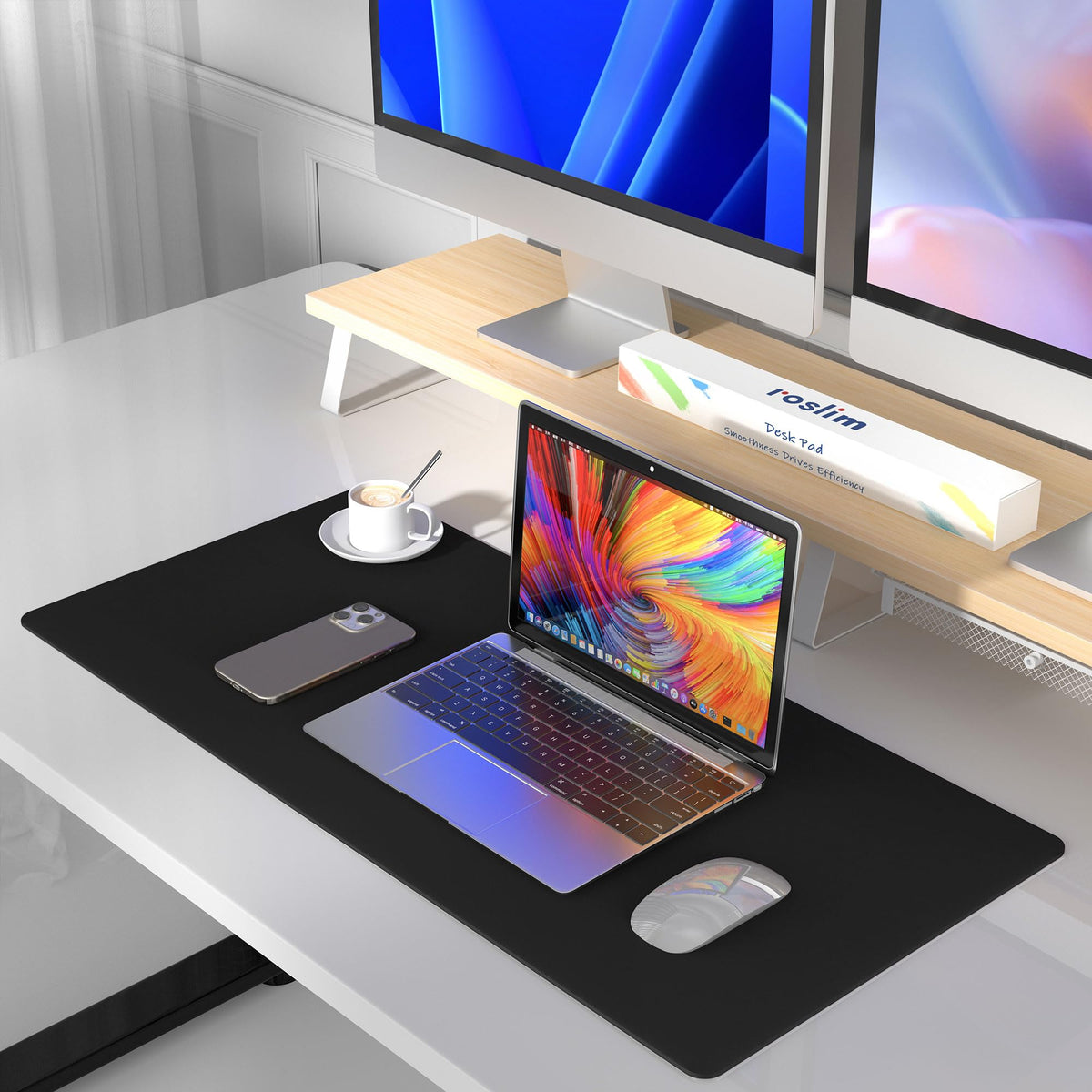 Mouse Pad Desk Protector Mat, Large PU Leather Office Desk Mat, Non-Slip Desk Pad for Keyboard and