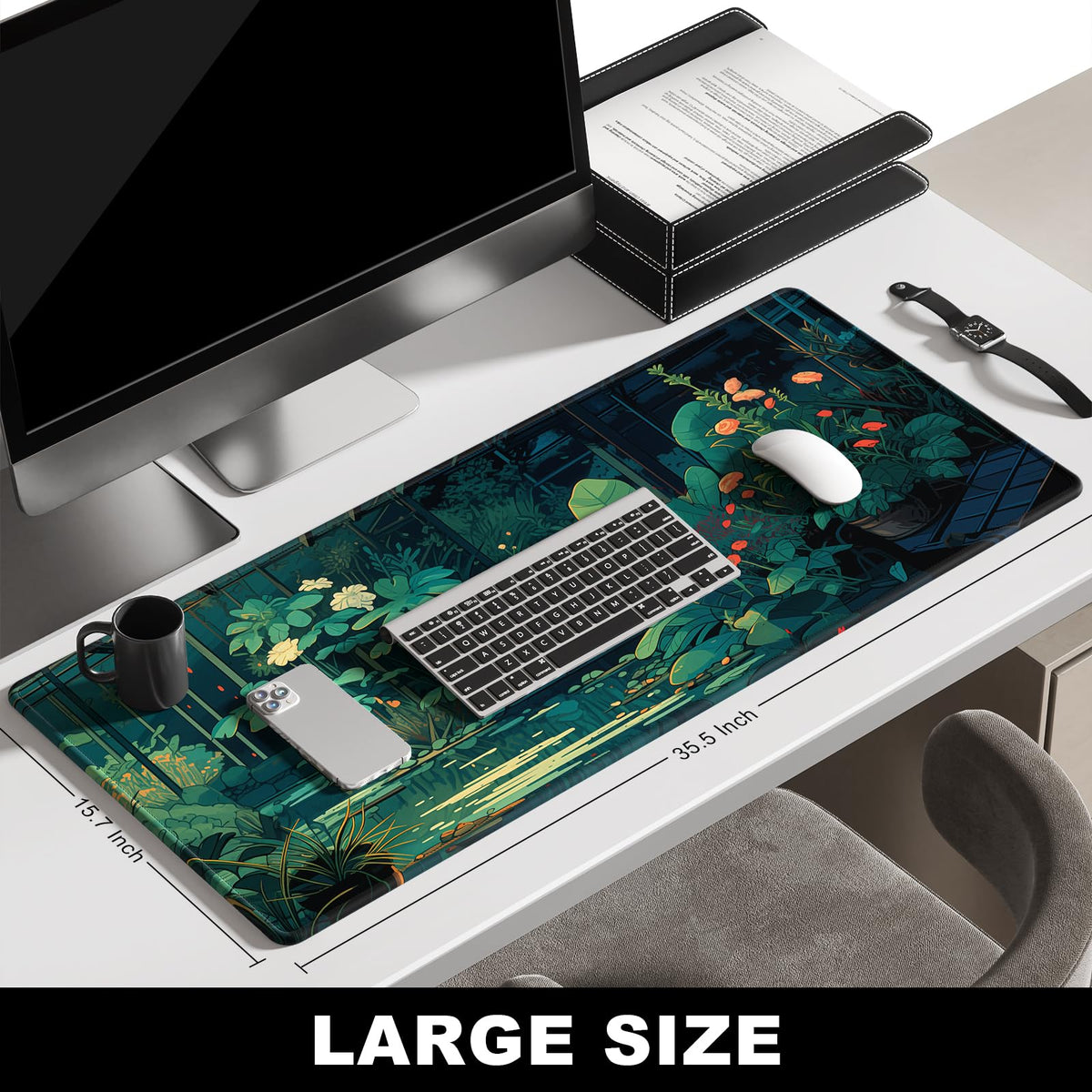 BOSOBO Large Mouse Pad, Desk Pad, XXL XL Extended Gaming Mouse Pad, Desk Mat for Office & Home