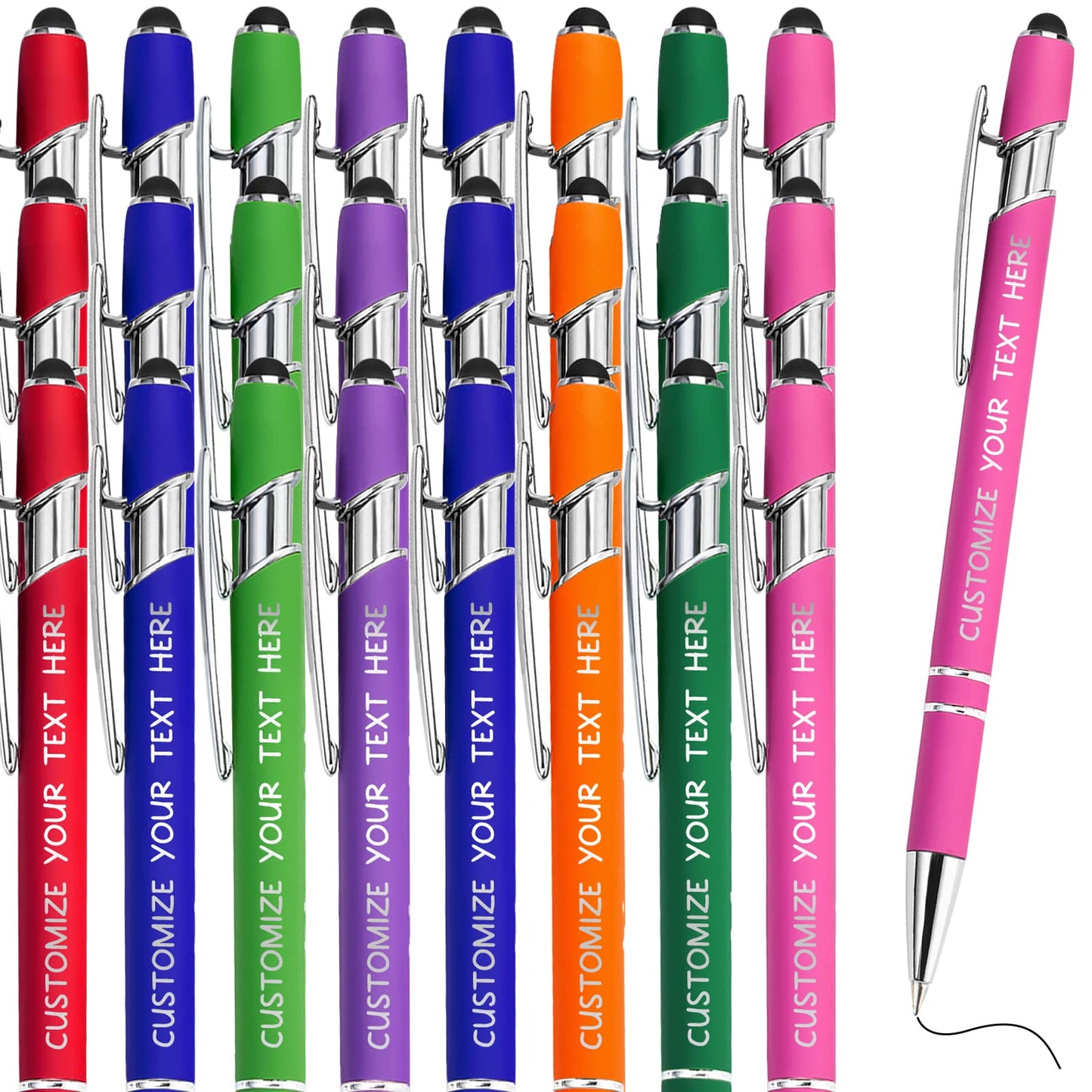 Fadace Up to 500 Pcs Personalized Pens Bulk Custom Customized Pen with Stylus Free Engraving