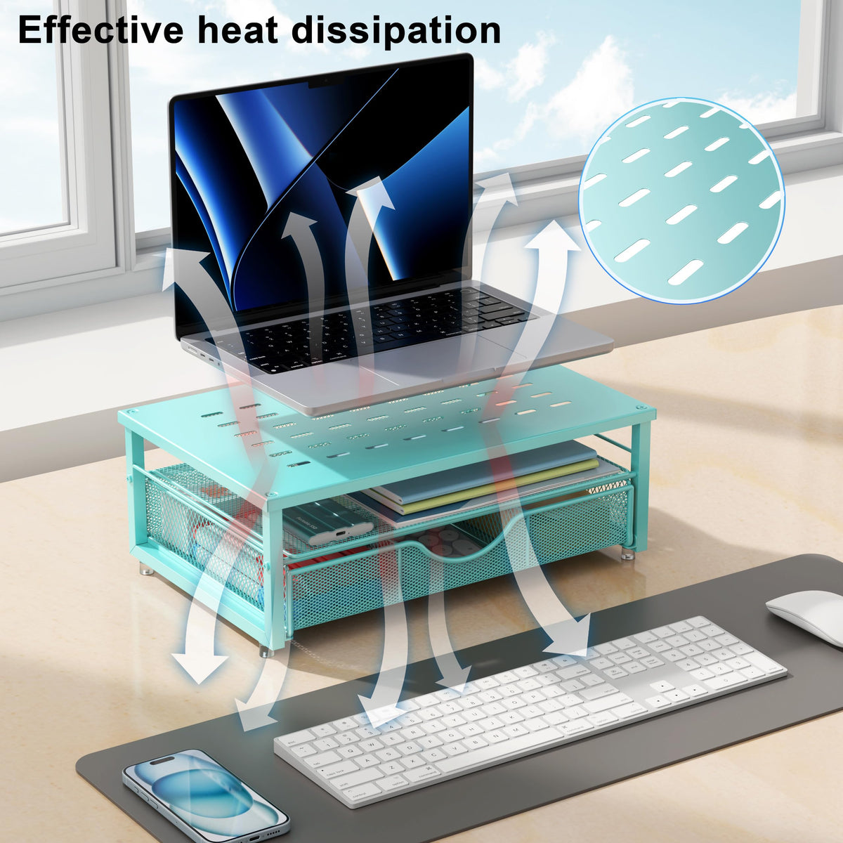 gianotter Computer Monitor Stand Riser with Drawer