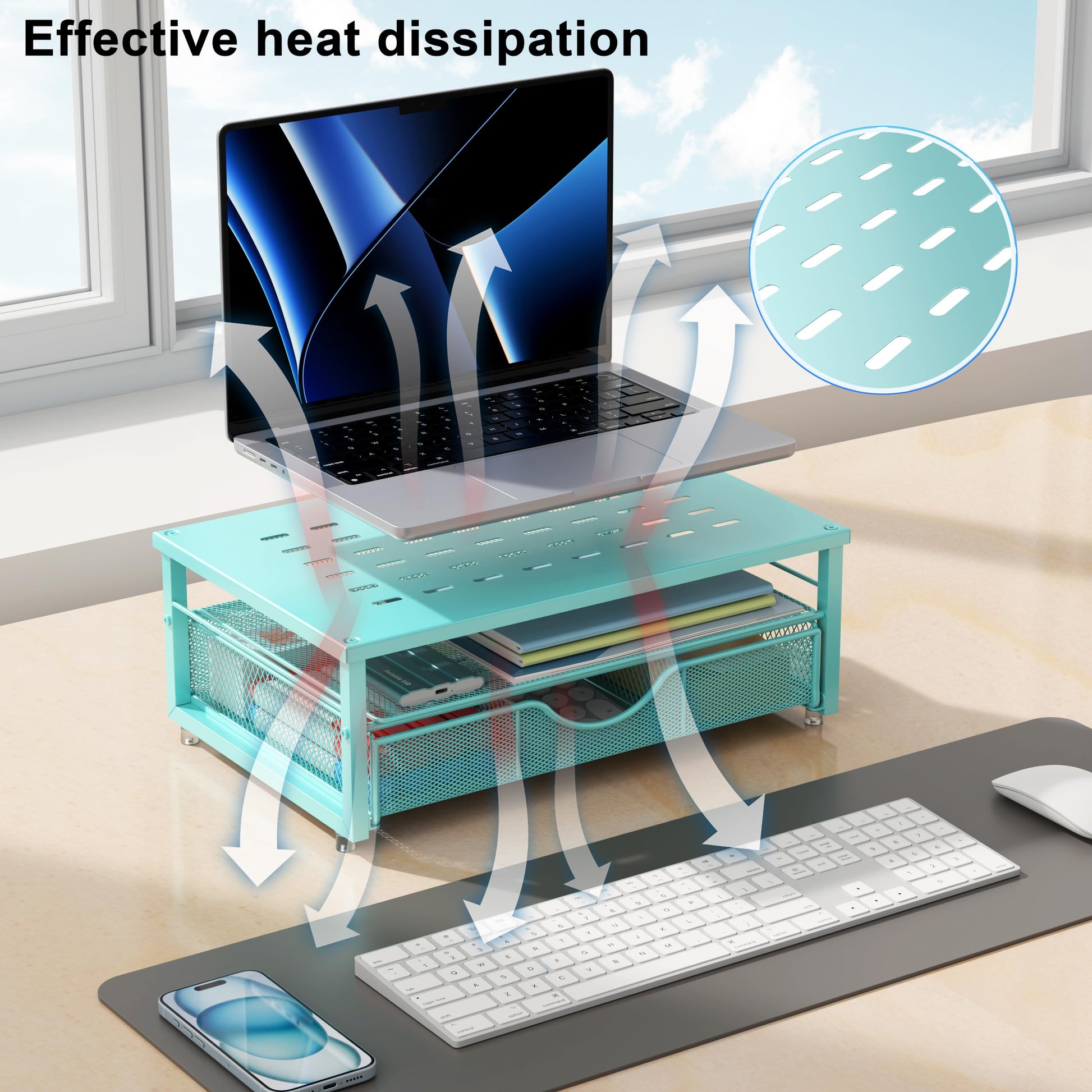 gianotter Computer Monitor Stand Riser with Drawer