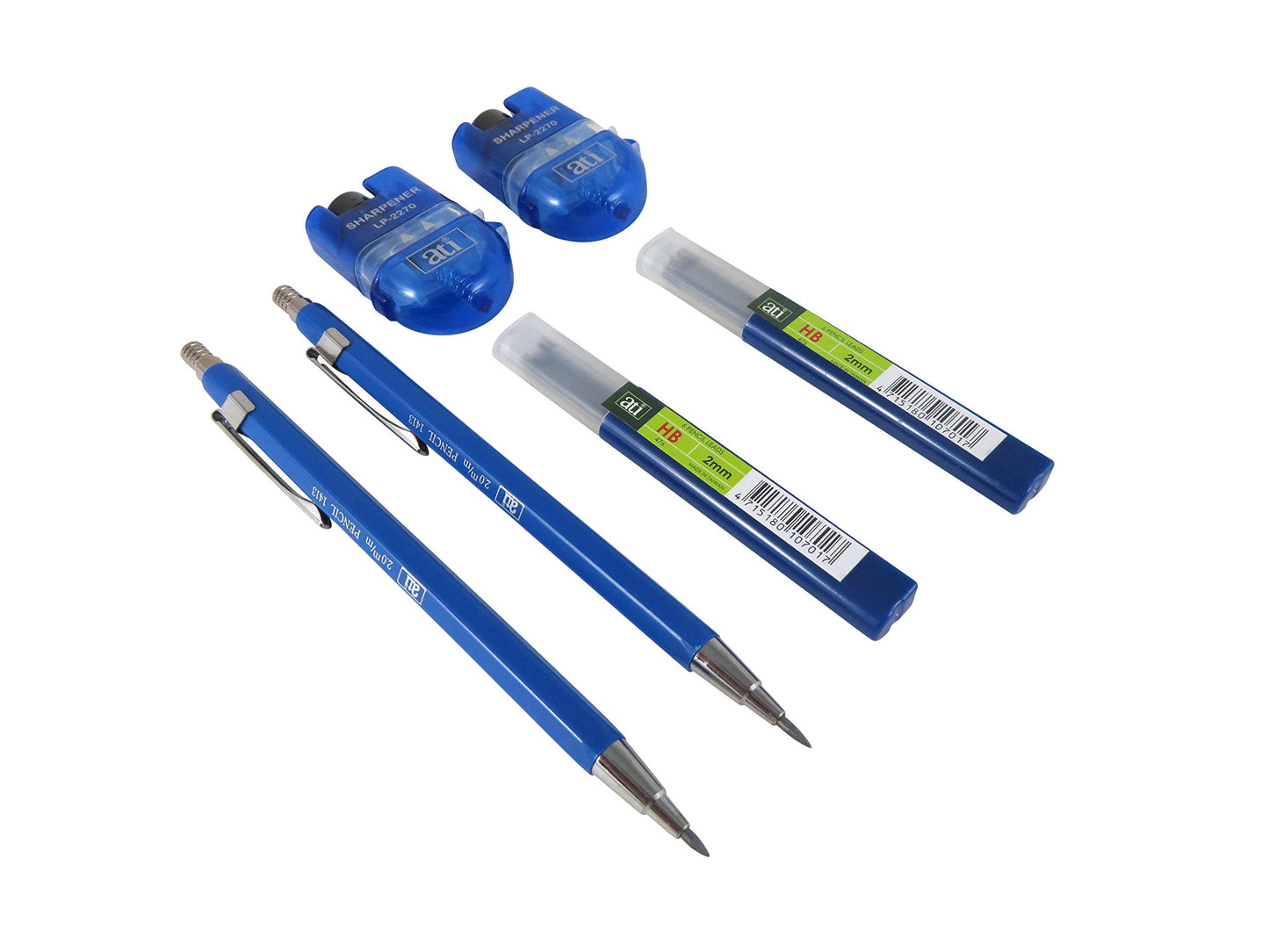 Taytools Bundle Pair 2 each 504021 2.0 mm Mechanical Pencils with 12 each HB Leads and