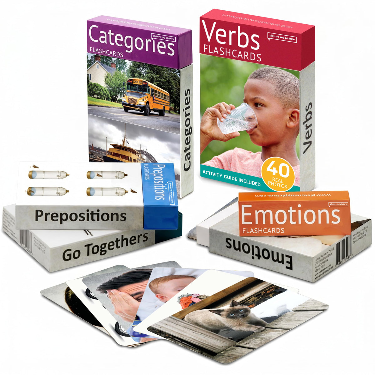 Picture My Picture 5 Set ABA Therapy Cards Bundle, 200 Real Photos, Ages 3+