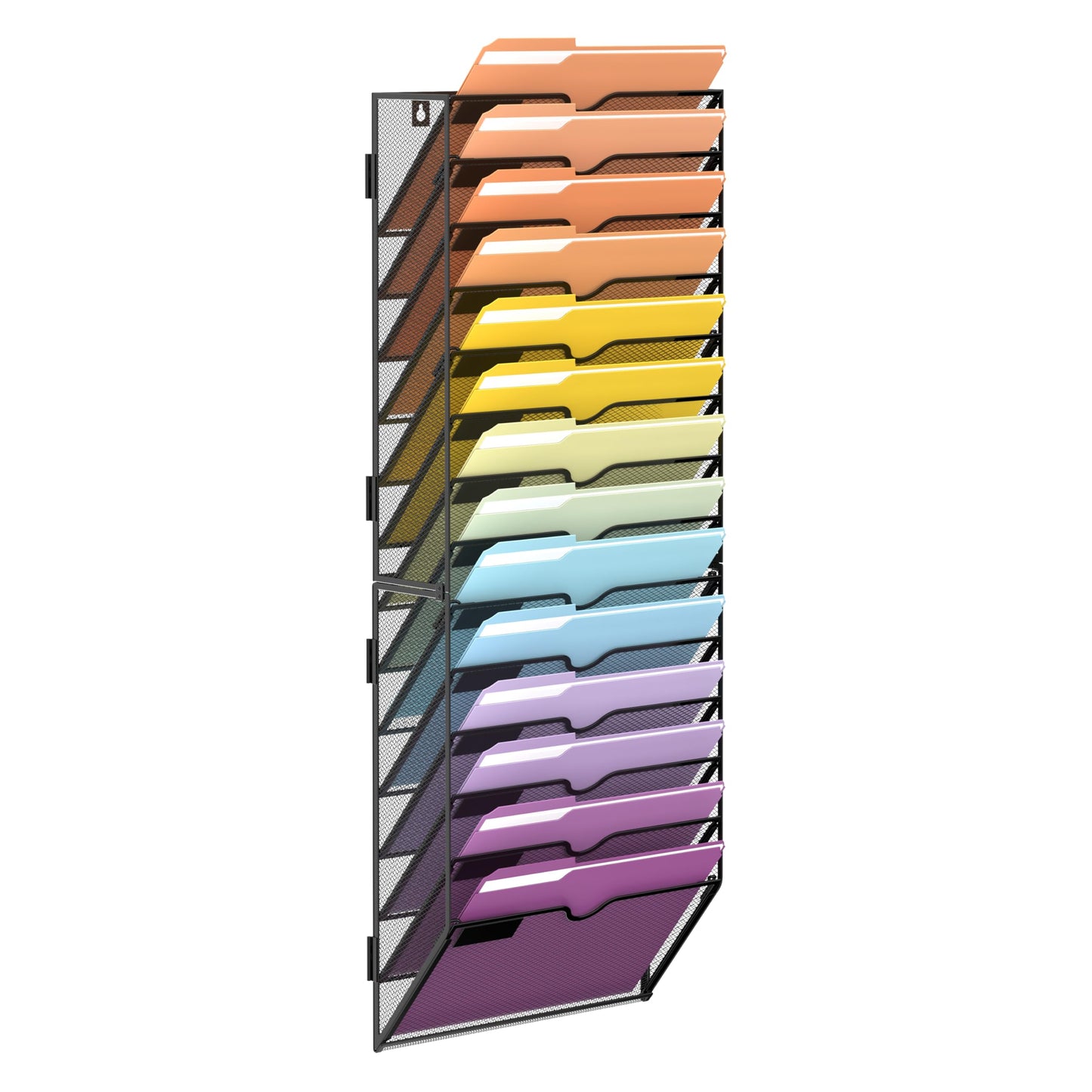 SUPEASY 14-Tier Wall File Organizer, Mesh Hanging Wall Mount File Holder