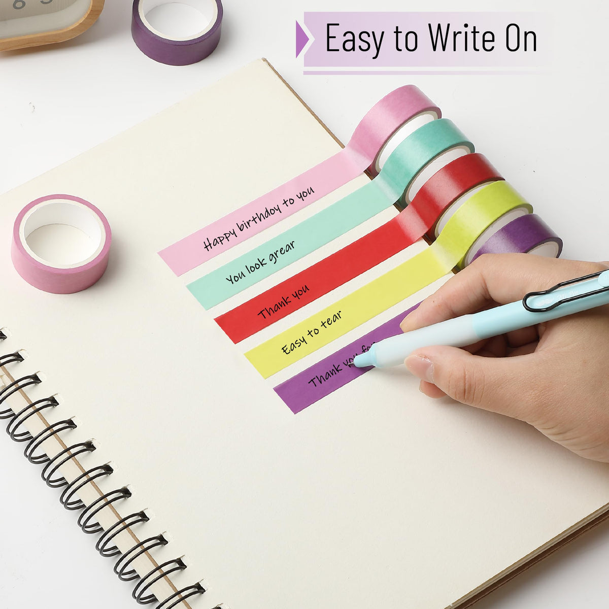 Mr. Pen- Washi Tape Set, 10 Rolls, 5 Yards/Roll, Washi Tape for Scrapbook