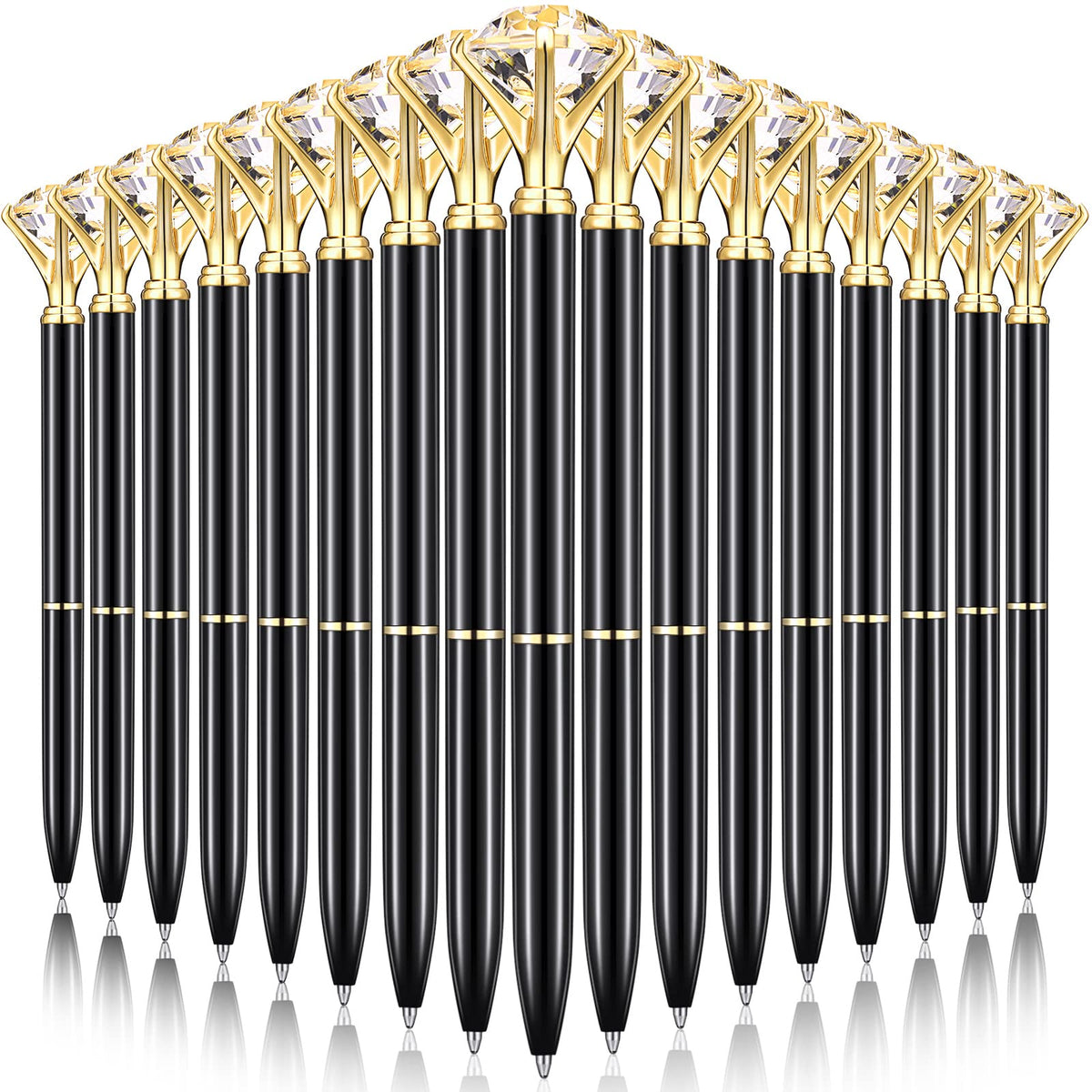 Yahenda 50 Pcs Christmas Gifts Diamond Pens Bridal Shower Ballpoint Pen Bulk Black Ink Bling