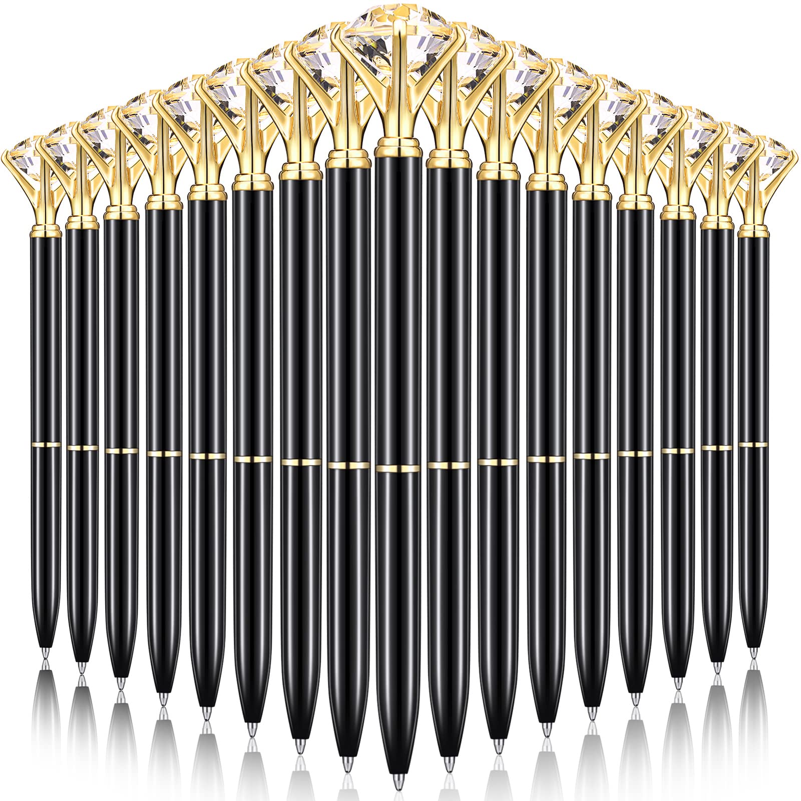 Yahenda 50 Pcs Christmas Gifts Diamond Pens Bridal Shower Ballpoint Pen Bulk Black Ink Bling