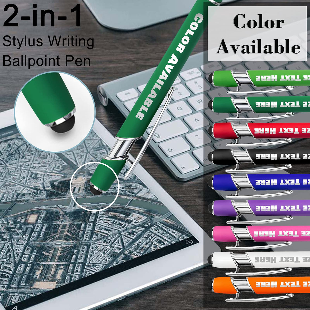 Up to 500 Personalized Pens Bulk Custom Ballpoint Pens with Business Name Message Logo, Customized