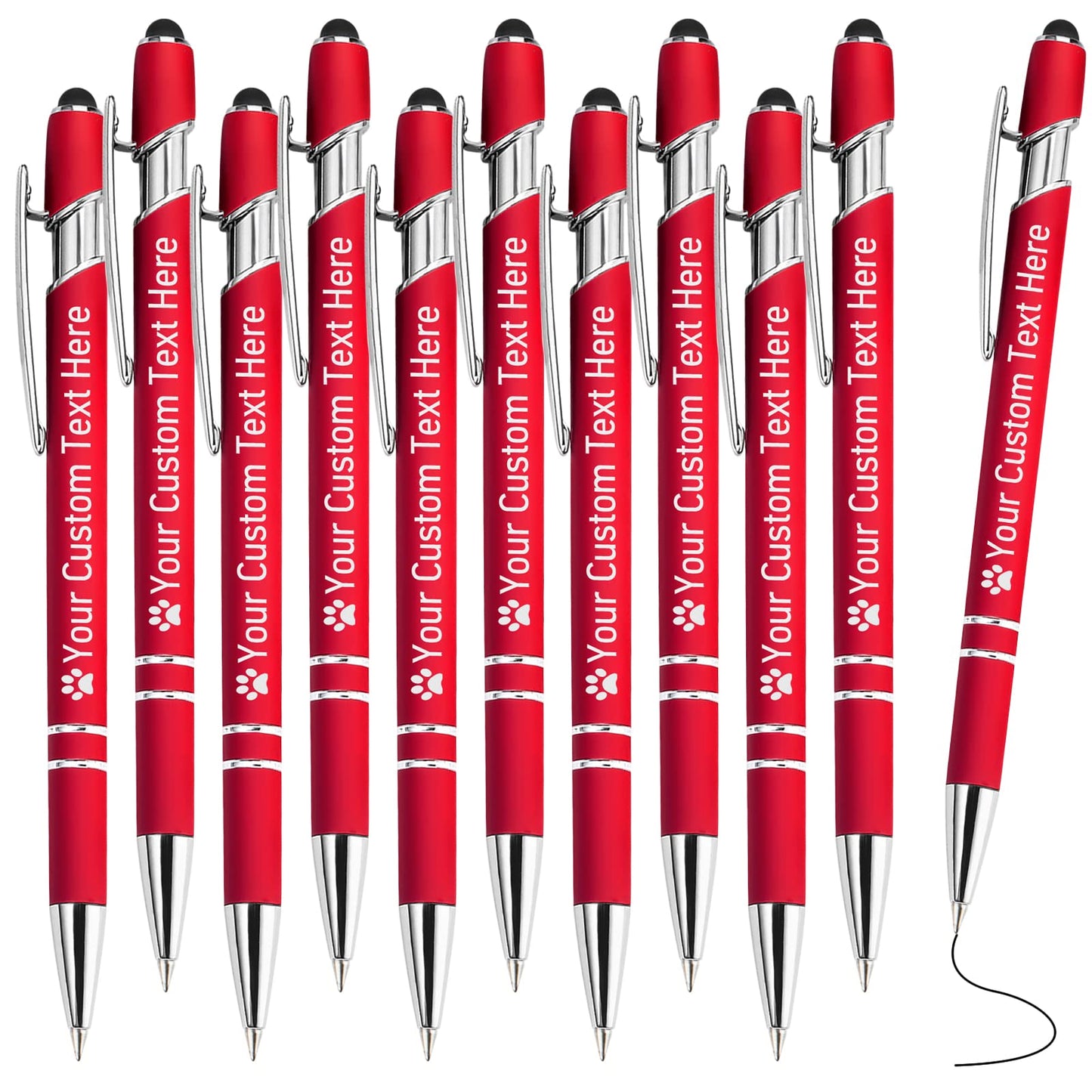 STREADVE Personalized Custom Pens with Name Engraved Logo Text Pen, Pack of 10 Customized Smooth