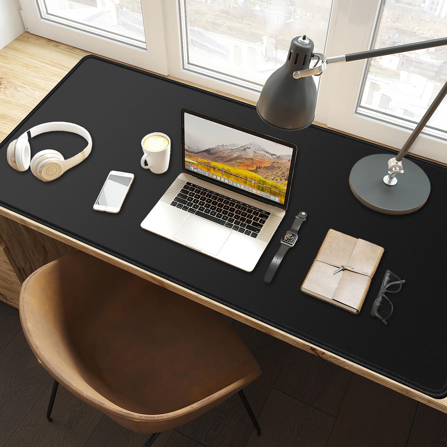 LL-COEUR XXL Black Mouse Pad Gaming Keyboard Mat Laptop Office Desk Mat (51.1" x 19.6" x 0.12")