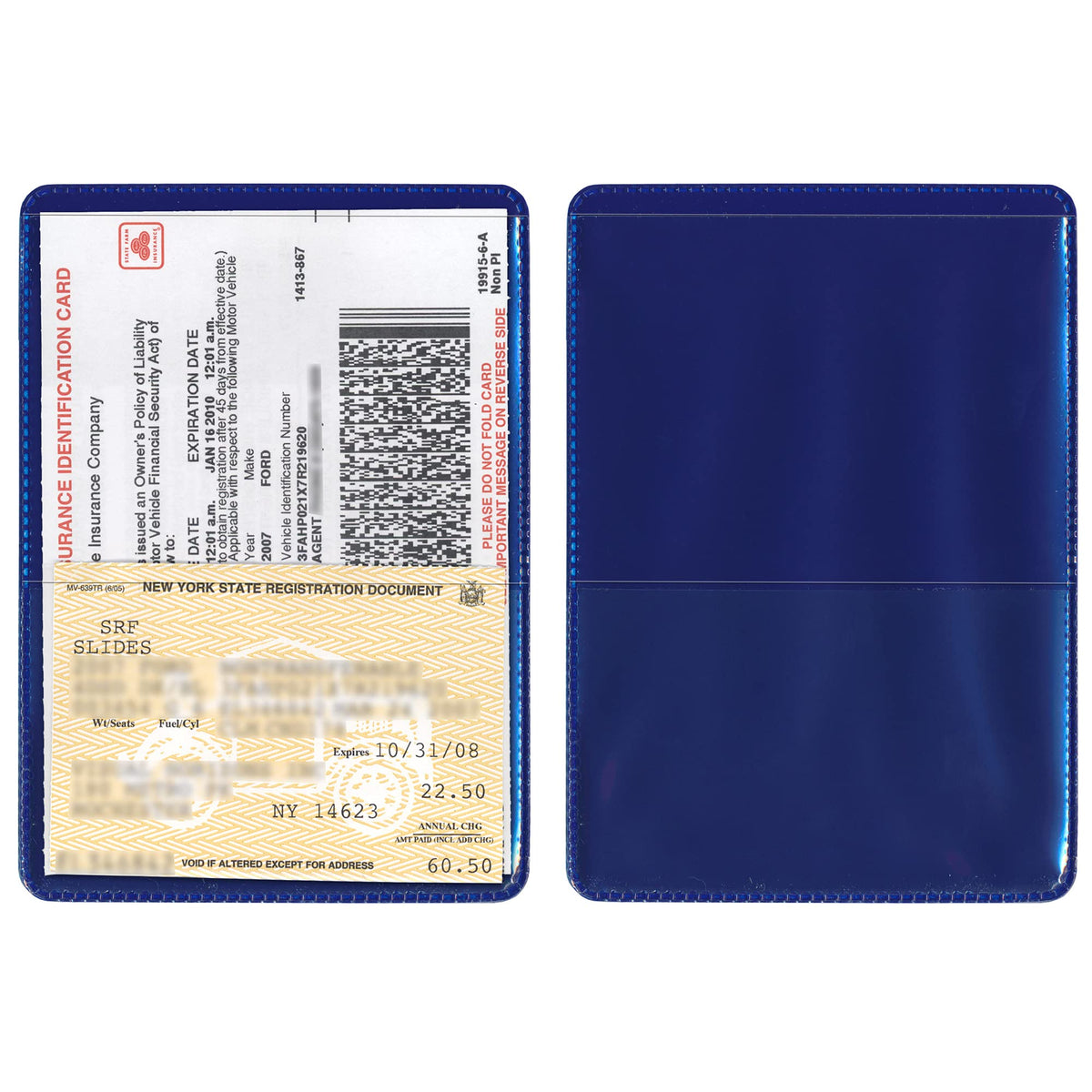 StoreSMART® - Navy Blue-Back Auto Insurance & ID Card Holders - 20 Pack - RFS20-NB20