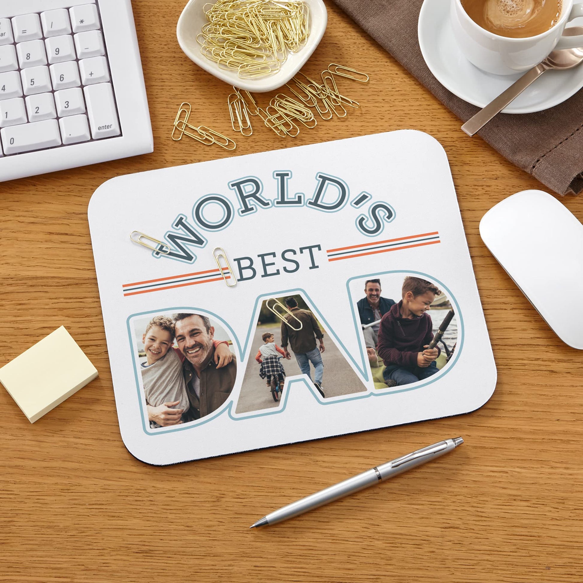 Let's Make Memories Personalized World's Best Dad Photo Mouse Pad - Father's Day - for Dad