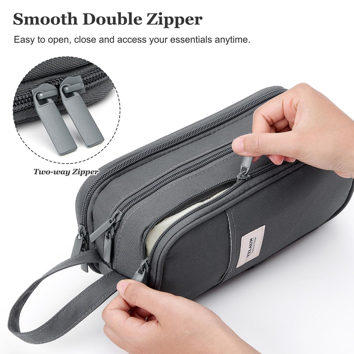 VELAUN Pencil Case Pouch, Large Capacity Pencil Box Bag, Aesthetic Pen Organizer for School
