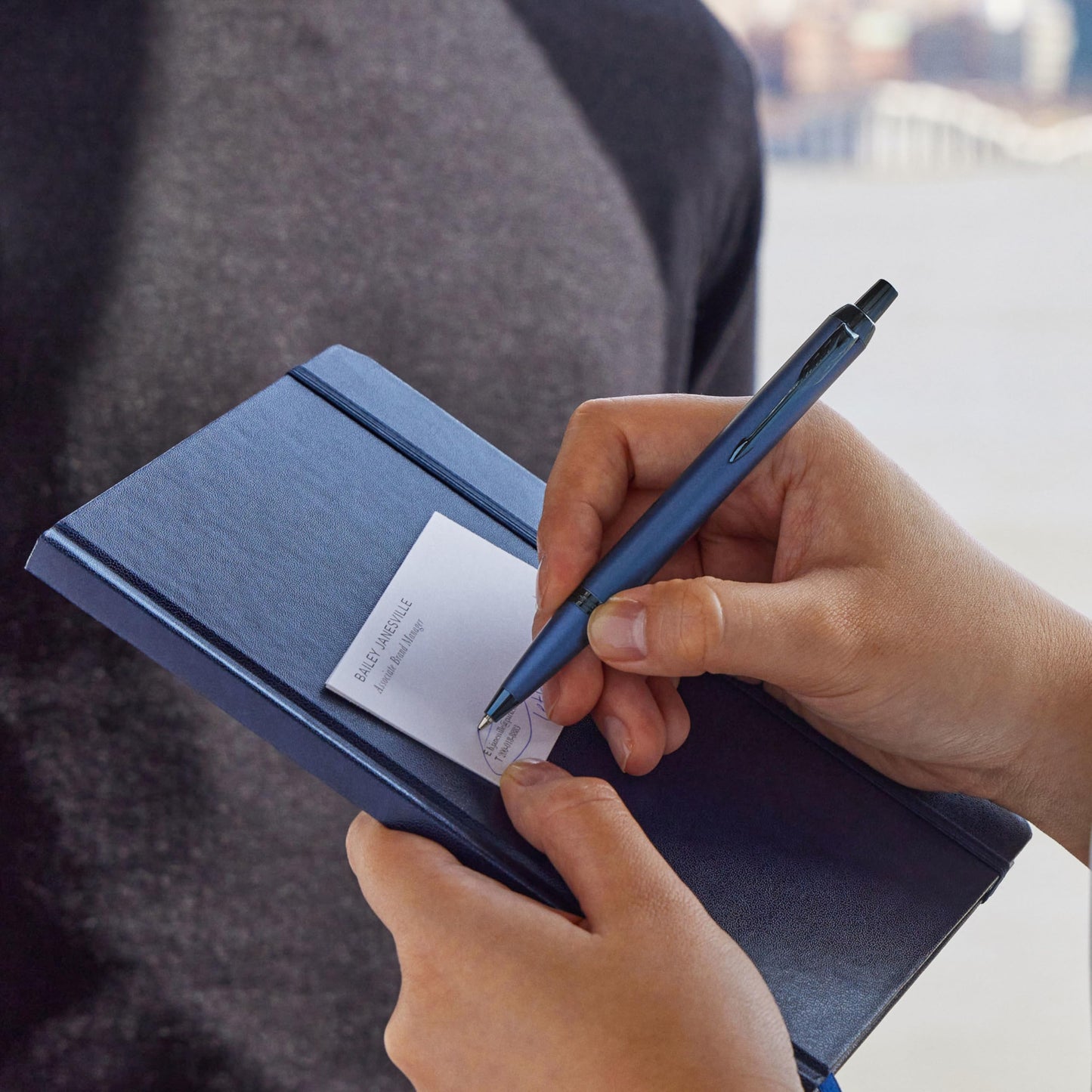 Parker IM Monochrome Ballpoint Pen Blue Ink Blue Finish and Trims Medium Point Gift Box