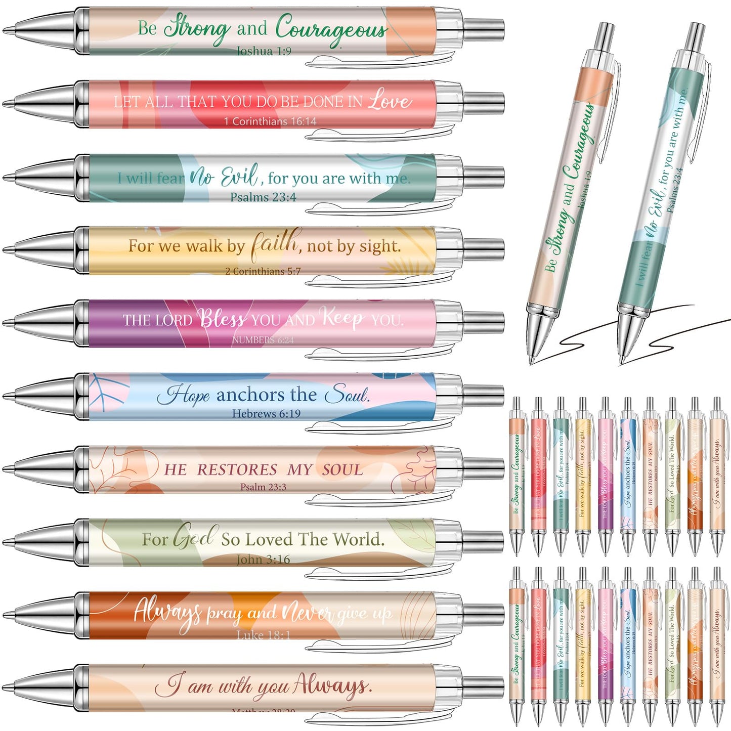 Qeeenar 50 Pcs Bible Verse Pens Christian Gift,Boho