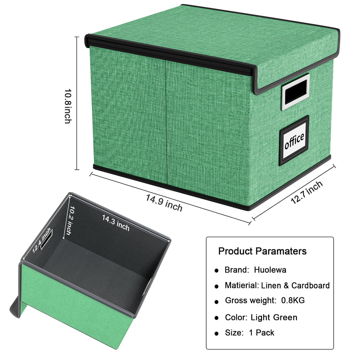 Huolewa File Organizer Box with Lids, Collapsible File Folder Organizer