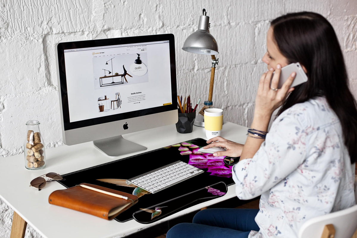 Large Mouse Pad and Keyboard Wrist Rest 31.5x15.75 Desk Mat 3 in 1 Keyboard Wrist Support for Women
