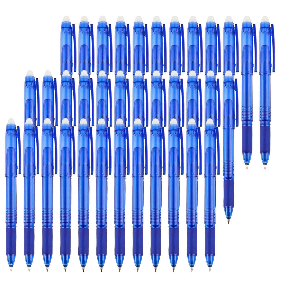 Volcanics Blue Erasable Gel Pens, 36 Pack, 0.7mm Fine Point