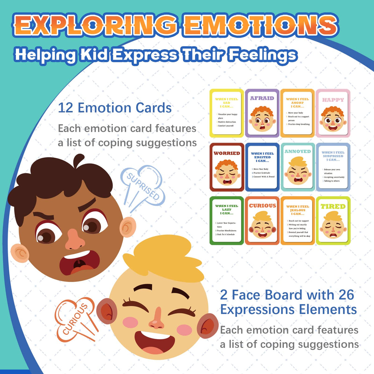 PP OPOUNT Social Emotional Learning Toy, Funny Faces Games