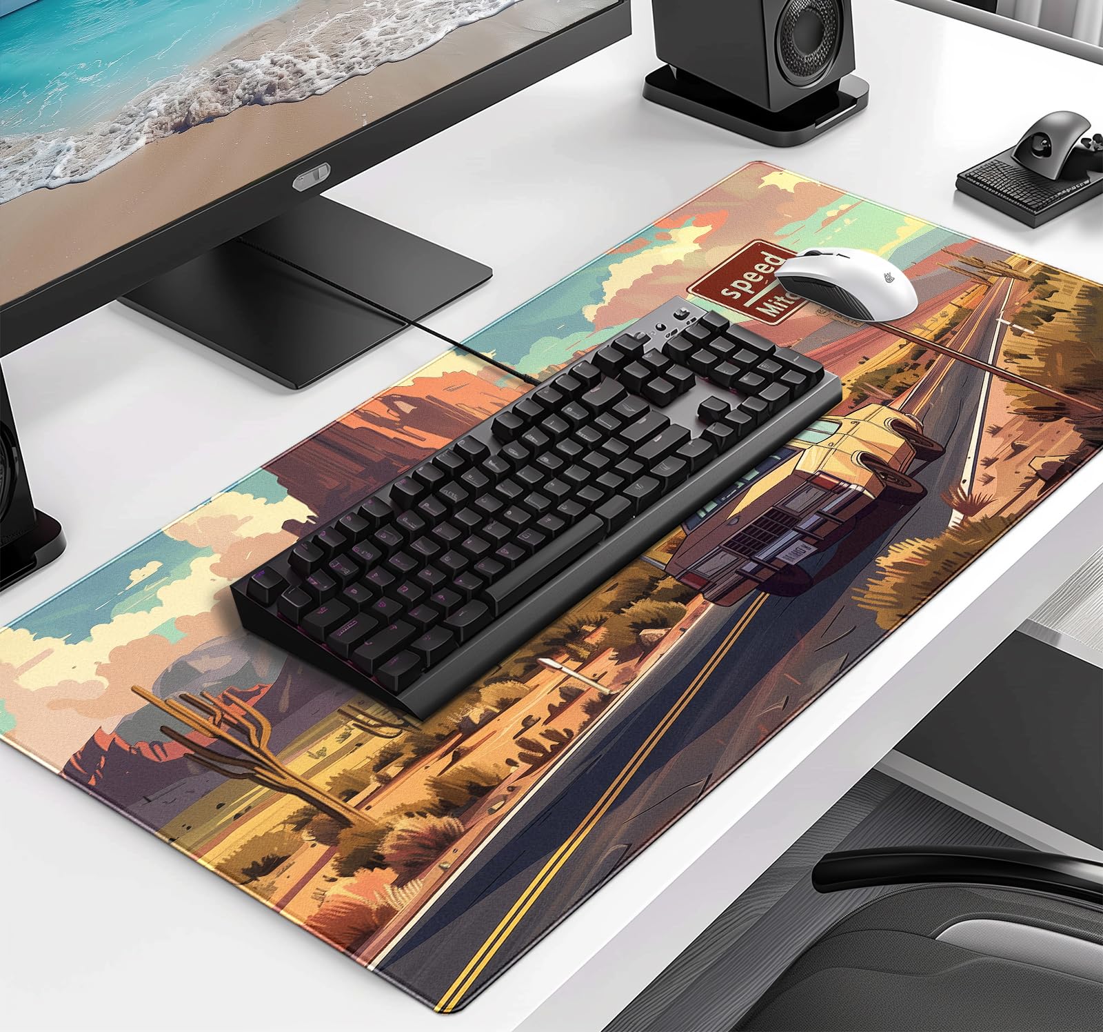 Natural Mountain View Gaming Computer Keyboard Pad, Computer Mouse Pad