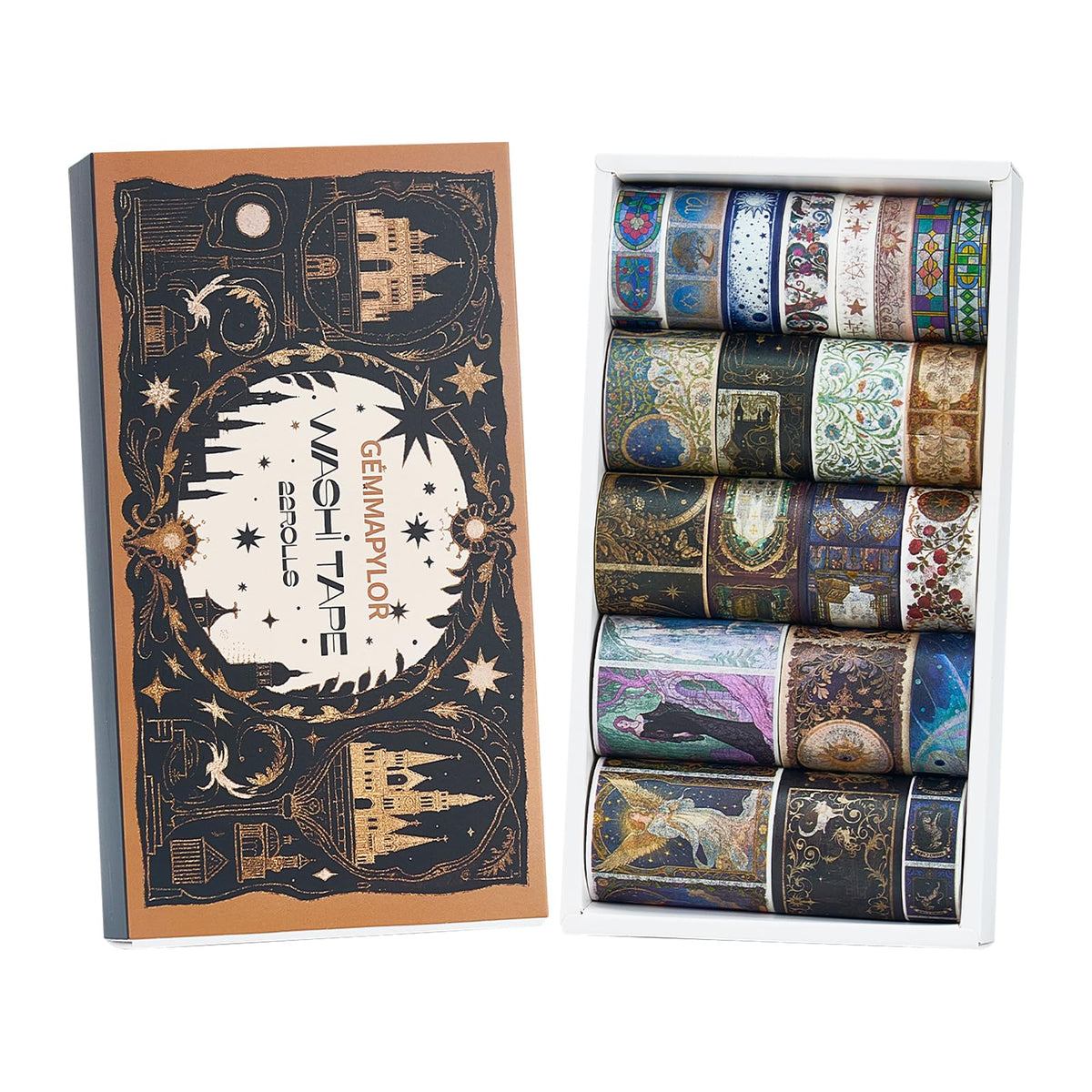 Gemmapylor Magic Washi Tape Set 24 Rolls,Decorative Masking Tape for Junk Journal, Scrapbooking