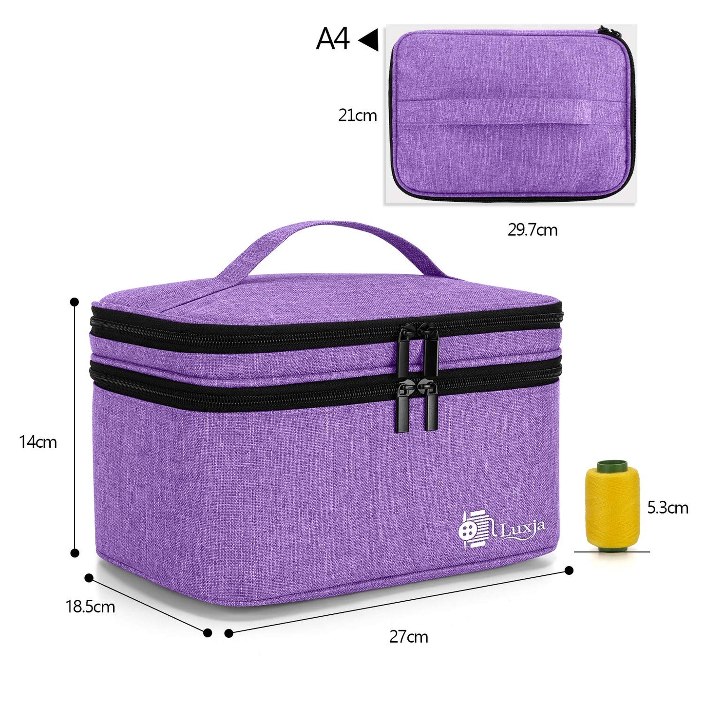 Luxja Double-Layer Large Sewing Organizer, Purple