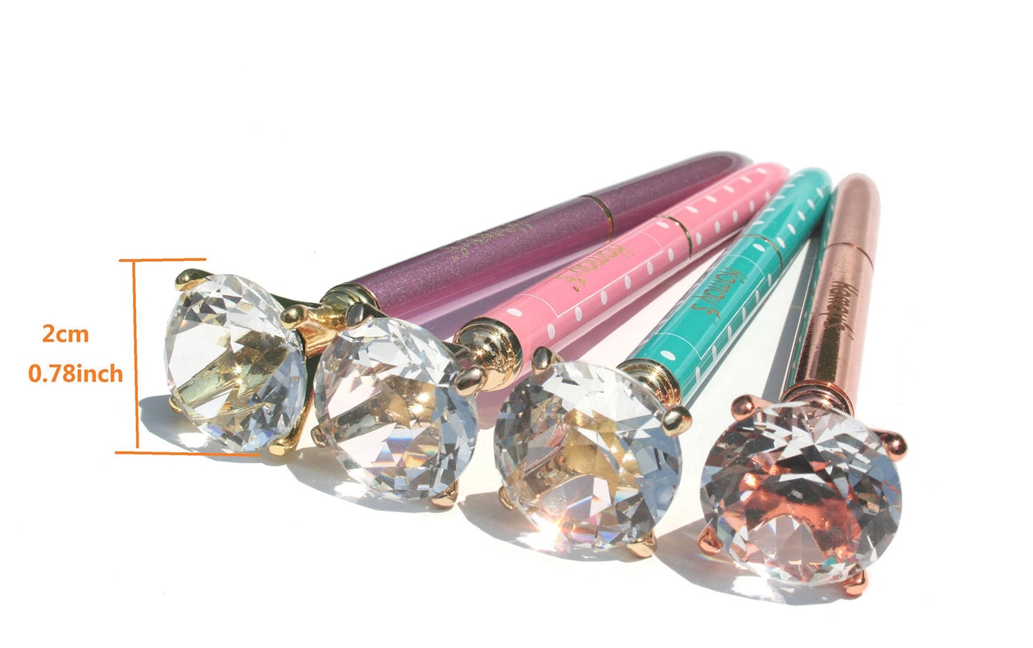 Kamay's 5PCS Diamond Pen Metal Ballpoint Pen with Big Crystal Diamond Funky Design Queen's Scepter