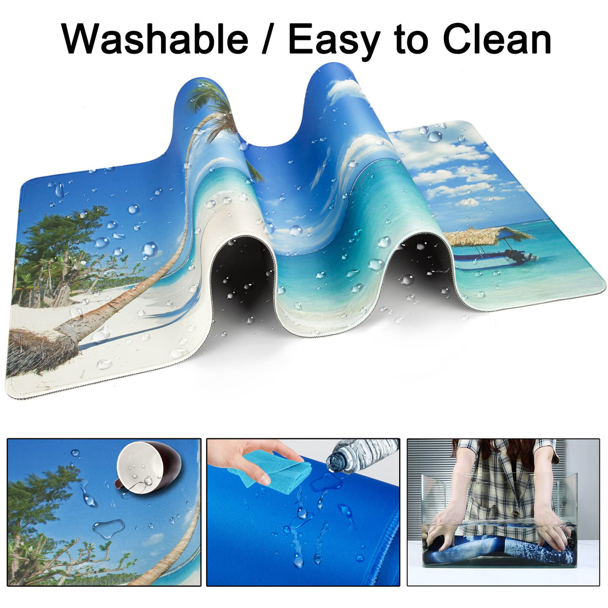Wiabsi Desk Mat Pad,Large XXL Extended Mouse Pad Mat for Desktop Keyboard