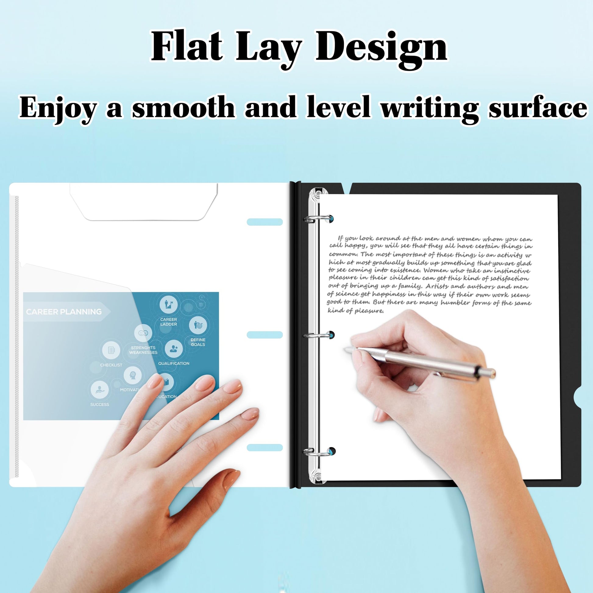 INFUN 1 Inch Telescoping 3 Ring Binder - 4PCS-White, Flexible Binders with Customizable Front Cover