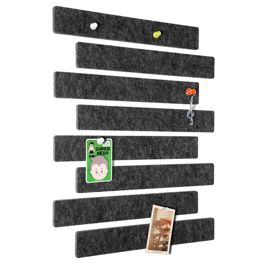 GoTiling Cork Board for Walls - 8 Pack Felt Pin Board Bar Strips - Self-Adhesive Lightweight